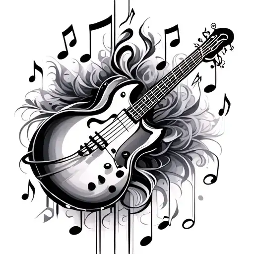 Under Musical Instrument And Musical Notes