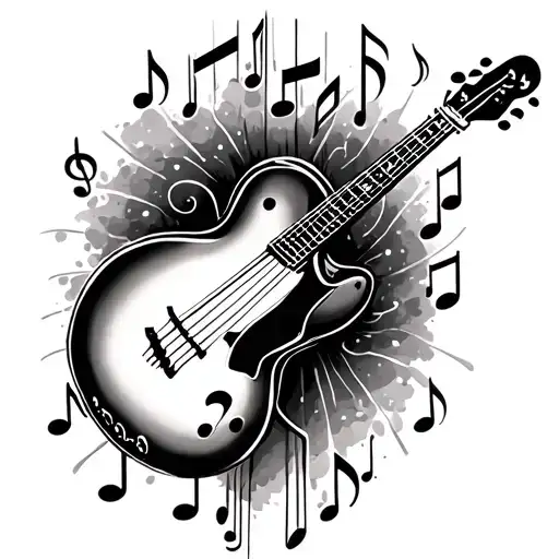 Under Musical Instrument And Musical Notes