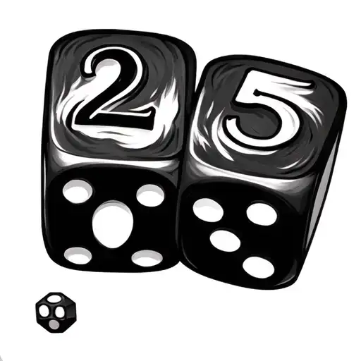 Two Dice Rolling Showing 2 & 5
