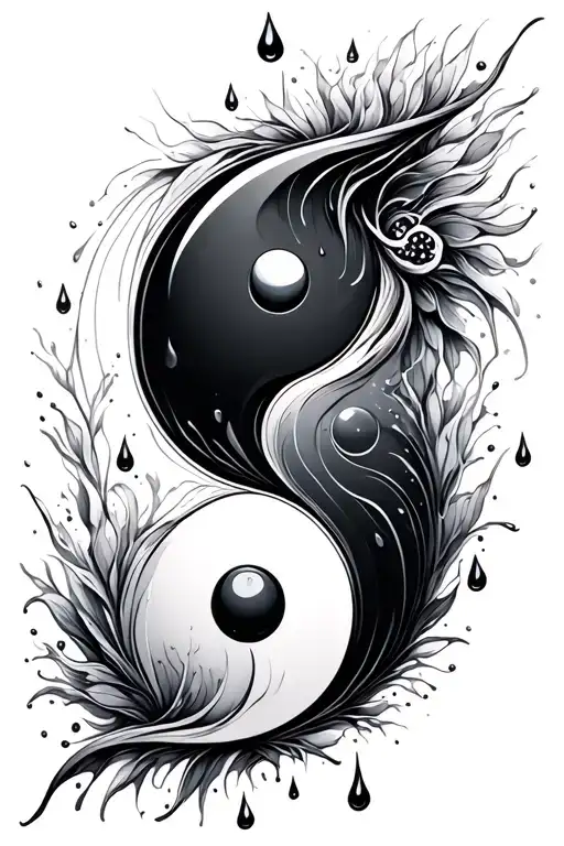 Rain Drop Yinyang Symbol Split