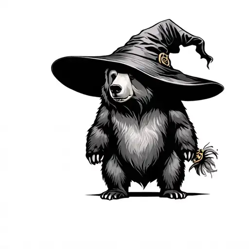 Bear In Wizard Hat Standing