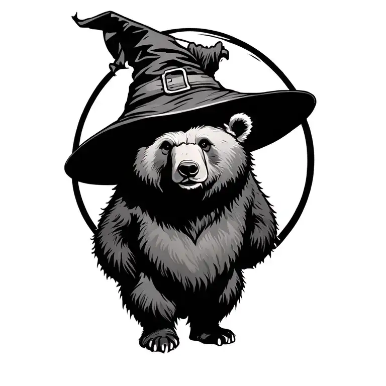 Bear In Wizard Hat Standing