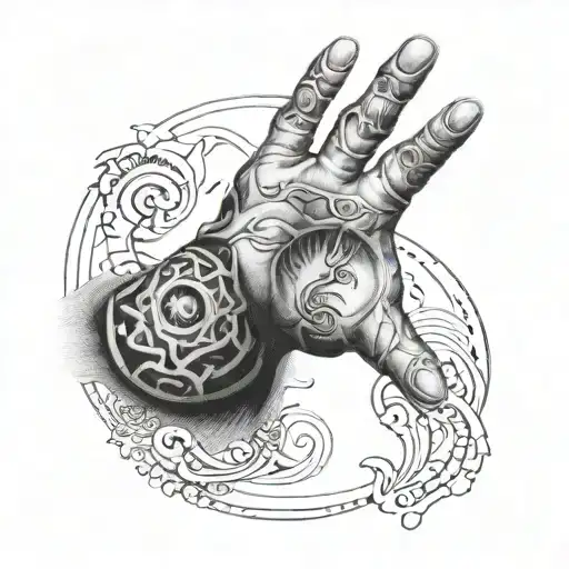 6900 On My Wrist And Two Hands Raising An Eye On The Inside Of My Forearm