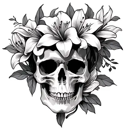 Skull Lilies Flower Crown