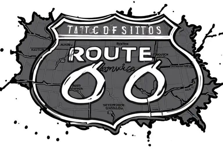 Route 66 Map Outline
