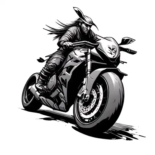 Samurai Riding A Sportsbike