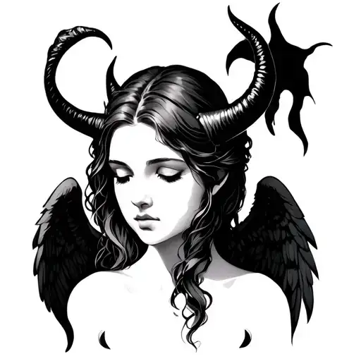 Simple Angel And Devil Horns