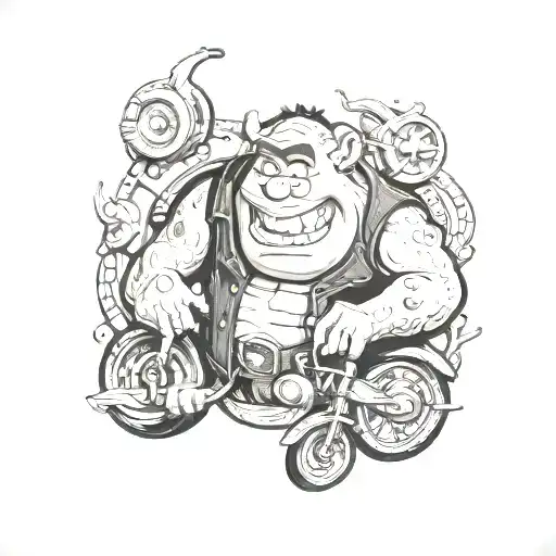 Sully From Monsters Inc In Leather Bikers Vest