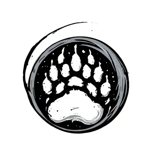 A Dog Paw Print Inside An Enso Circle