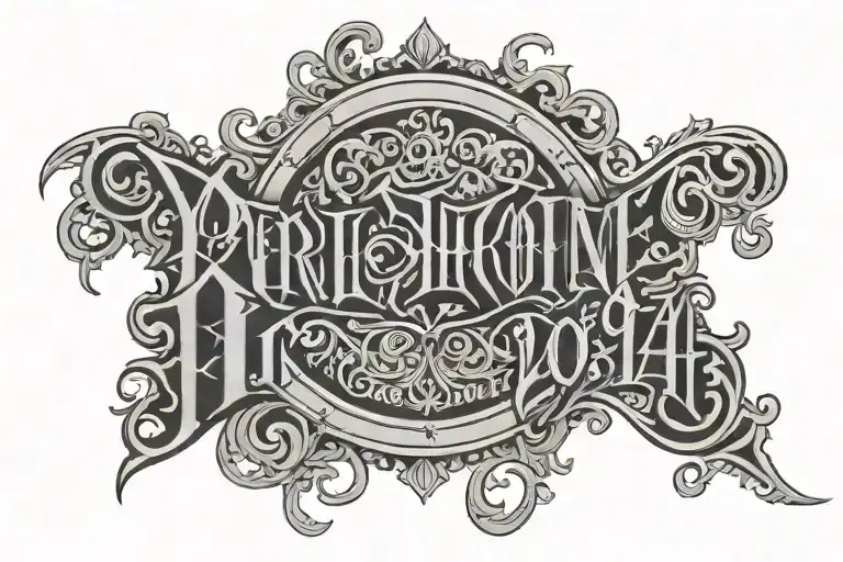 Year 2004 Gothic Lettering Style With A Background