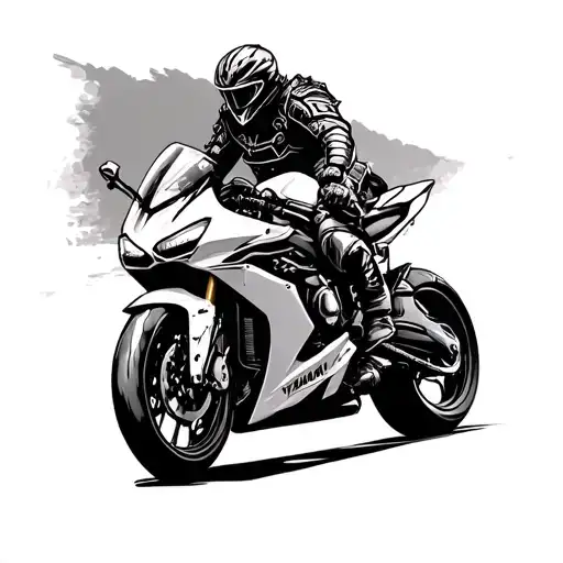 Samurai Riding A Yamaha R3 With Road Background