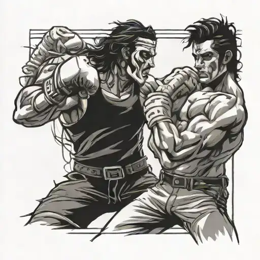 Casey Jones Fighting A Boxer Throwing A Punch