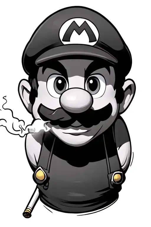 Super Mario Smoking A Joint