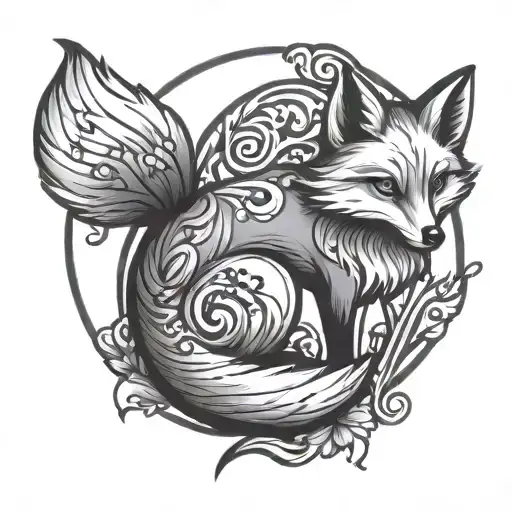 Cute Two Tailed Fox