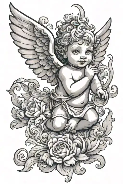 Cherub Flying Cartoon