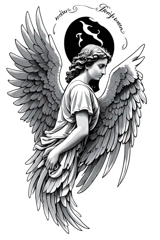 Angel Wings Memorial Tattoo For Brother