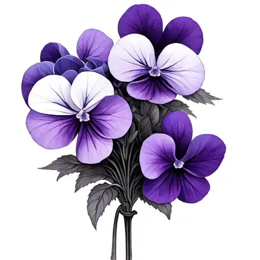 A Bouquet Of Purple Violets One Water