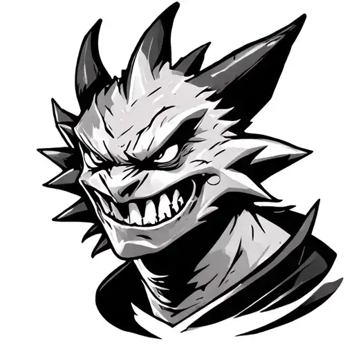 Gengar Tattoo In Black