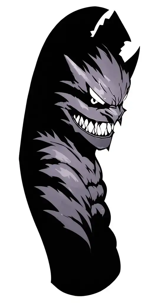 Gengar Tattoo In Black