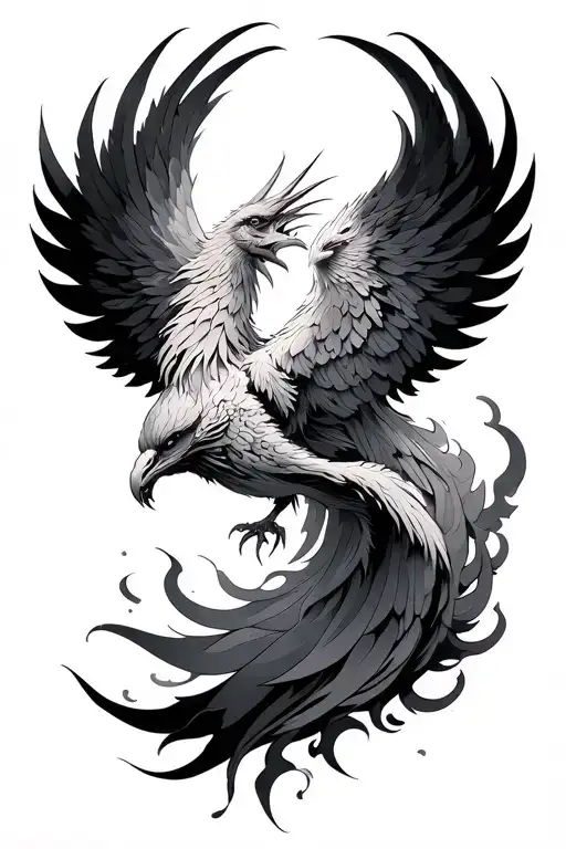 Phoenix Rising Fine Line