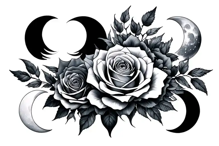 Roses And Moon Phases
