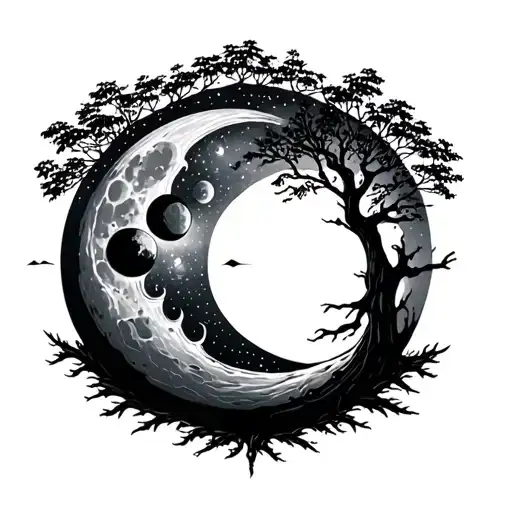 Moon Phases And Tree