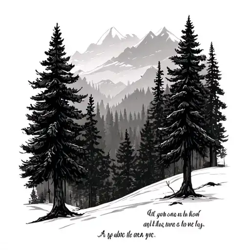 Shin Sleeve Pine Tree Forest With Scripture In The Calf