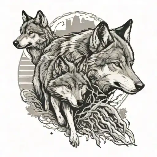 Hunting And Fishing With Wolves Walking