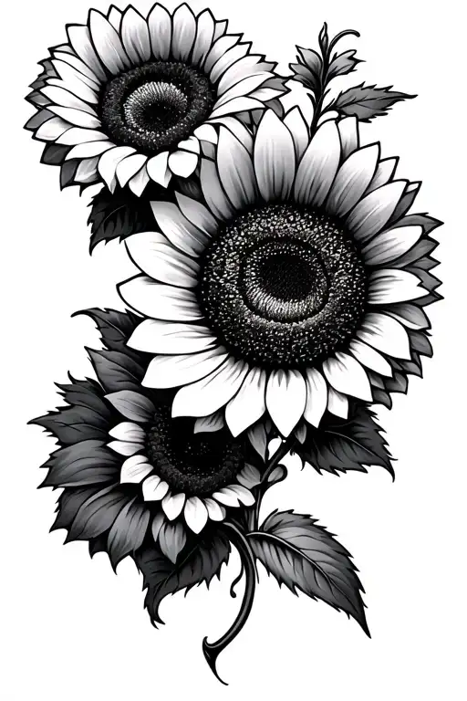Flower Tendril With Sunflowers