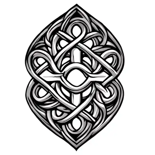 Small Cross Around Celtic Knot