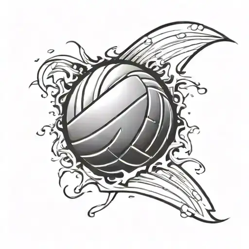 Volleyball With Hidden Letters M T