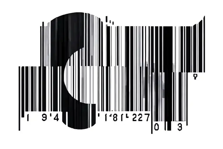 Small Barcode Design On The Back Of The Neck