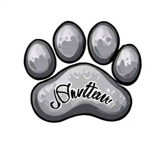 Paw Print With Names Incorporated