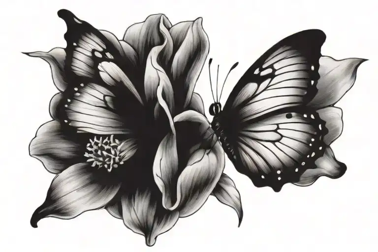 Butterfly Coming Out Of A Flower