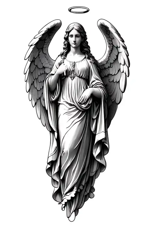 Guardian Angel With Wings And Halo Sleeve
