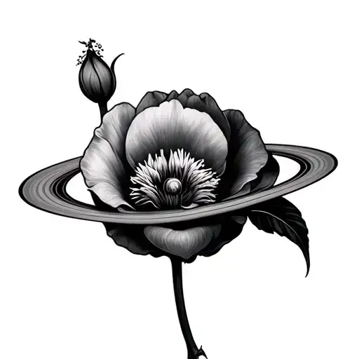 Sweet Pea Flower With Saturn