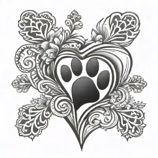 Heart And Paw Print