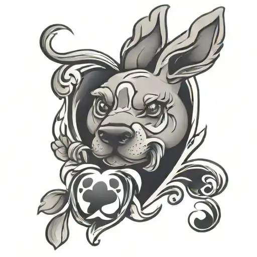 Heart And Paw Print