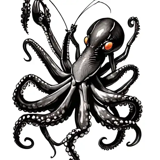 Praying Mantis And Octopus