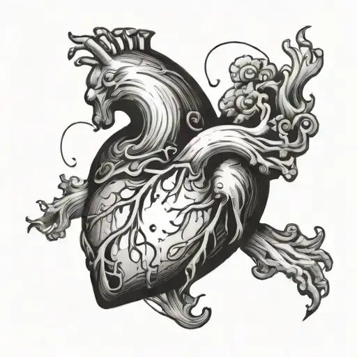 A Heart With A Visable Man Falling
