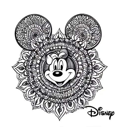 Disney Mandala Design Hidden Mickey