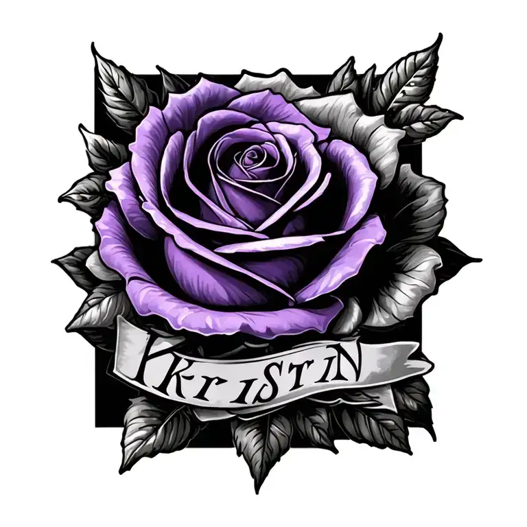 The Name Kristin With Purple Rose