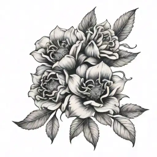 3 Kids Birth Flower Intertwined