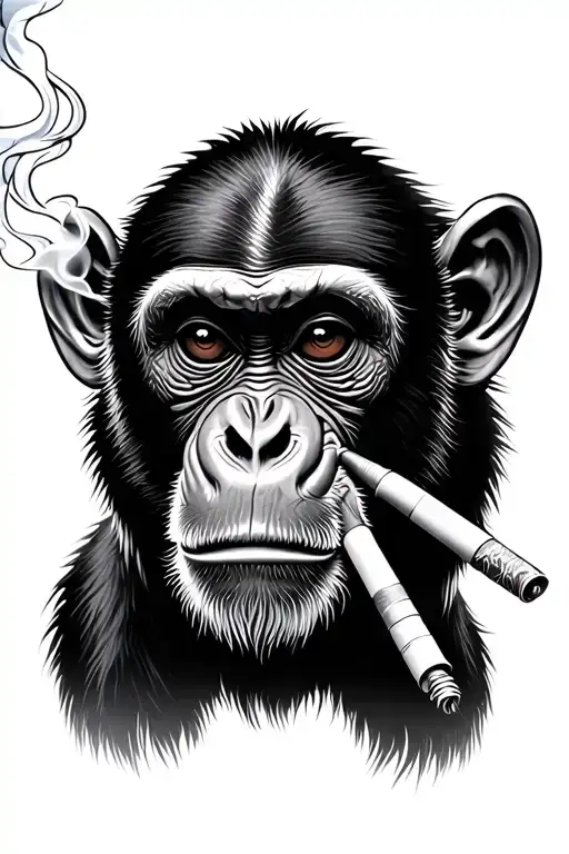 Monkey Smoking Joint