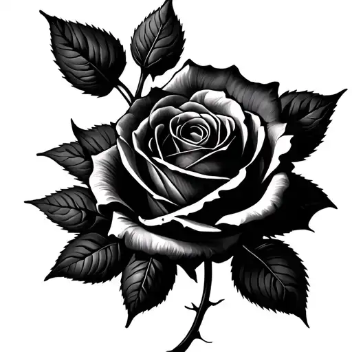Broken Black Rose Siluette