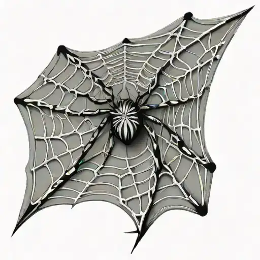 Spider Weaving A Web On The Side Of Neck