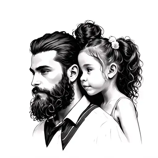 Leon With Two Daughters