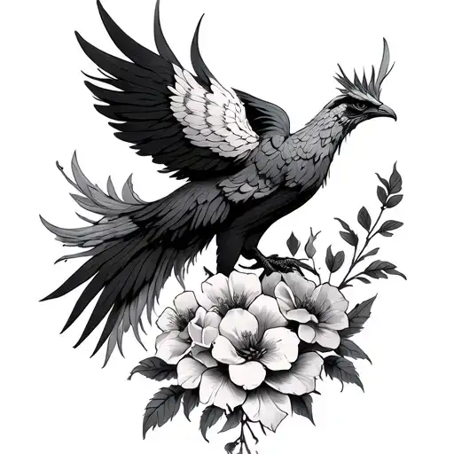 Phoenix With Flowers