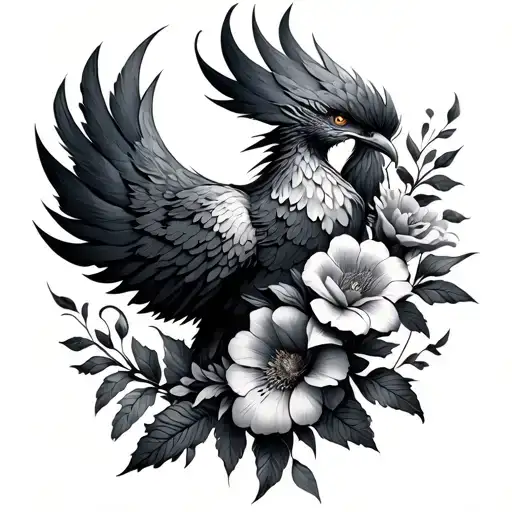 Phoenix With Flowers Wrapped