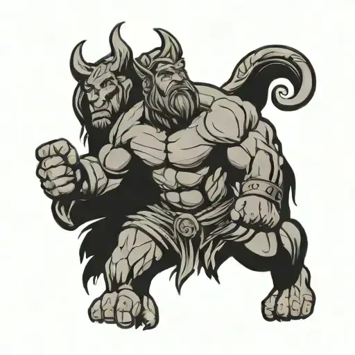 Wood Cut Hercules